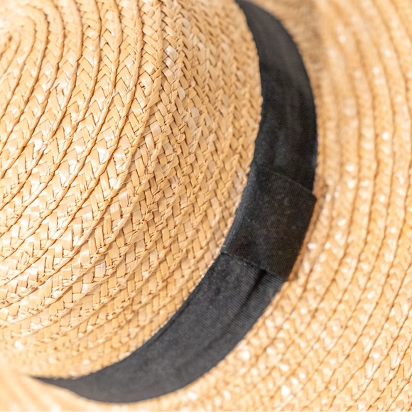 Stylish Tan Straw Hat with Black Ribbon Scala | Accessories | Scala Tan Straw Hat With Black Ribbon  main image 4